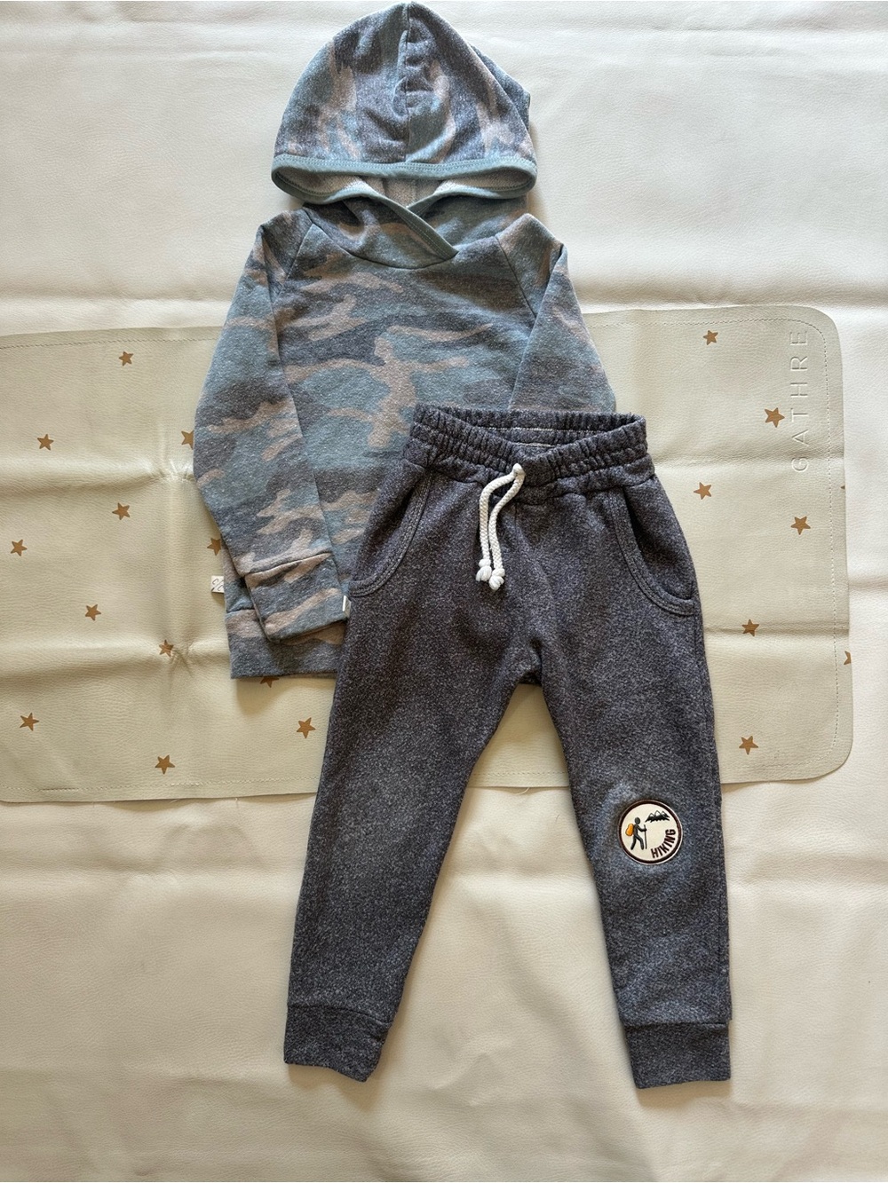 4t Childhoods Clothing Faded Camo Hoodie & Gray Joggers set